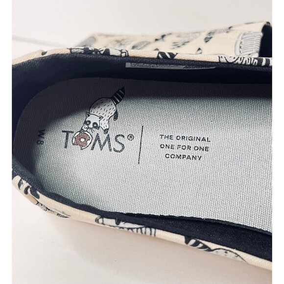 TOMS Women’s 8 Natural Raccoon Print Alpargata Cupsole Slip-On – NEW - Picture 9 of 14